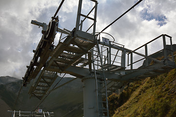 Image showing Detail of a ski chairlift mechanism