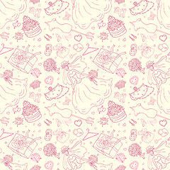 Image showing Seamless wedding patterns.