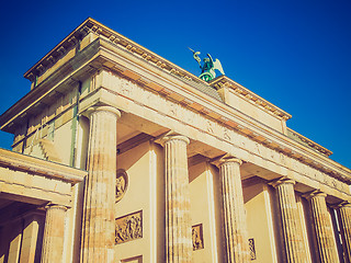 Image showing Retro look Brandenburger Tor Berlin