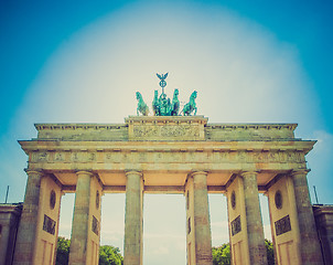 Image showing Retro look Brandenburger Tor Berlin