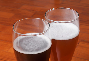 Image showing Two glasses of German beer