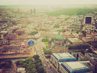 Image showing Retro look Berlin aerial view