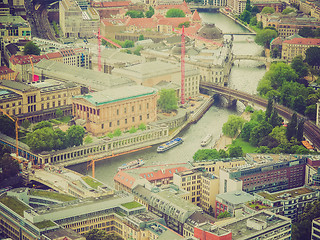 Image showing Retro look Berlin aerial view