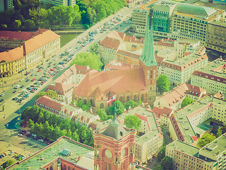 Image showing Retro look Berlin aerial view