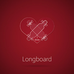 Image showing Abstract vector illustration of love to longboard