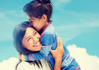 Image showing hugging mother and daughter