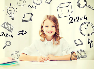 Image showing student girl studying at school