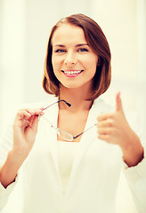 Image showing businesswoman with eyeglasses