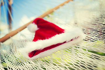 Image showing picture of hammock with santa helper hat