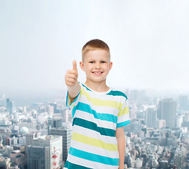 Image showing little boy in casual clothes with arms crossed