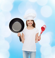 Image showing smiling little girl in white blank t-shirt