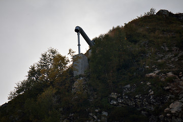 Image showing Avalanche canon on the mountain