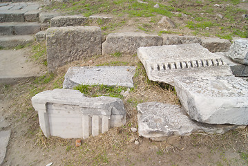 Image showing Pieces of the ruins in Trajan temple