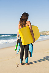 Image showing Female bodyboarder