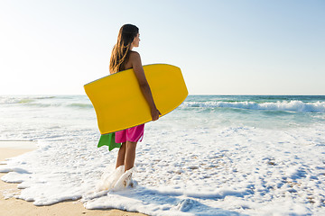 Image showing Female bodyboarder