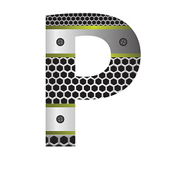 Image showing perforated metal letter P