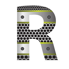 Image showing perforated metal letter R