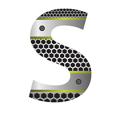 Image showing perforated metal letter S