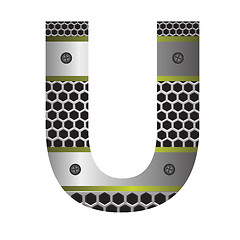 Image showing perforated metal letter U