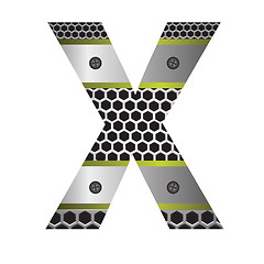 Image showing perforated metal letter X