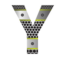 Image showing perforated metal letter Y