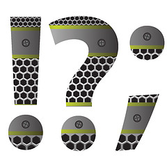 Image showing perforated metal question mark