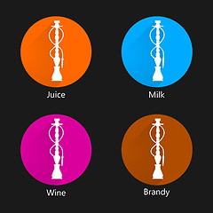 Image showing Colored vector icons for hookah