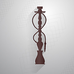 Image showing Flat vector brown icon for hookah