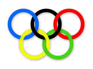 Image showing Olympic rings on the white