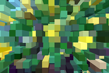 Image showing abstract background with green and yellow strips