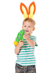 Image showing Boy with water gun