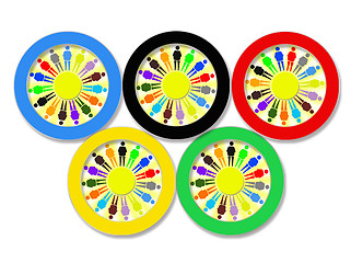 Image showing Olympic rings on the white