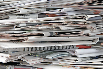 Image showing Newspaper stack (Norwegian)