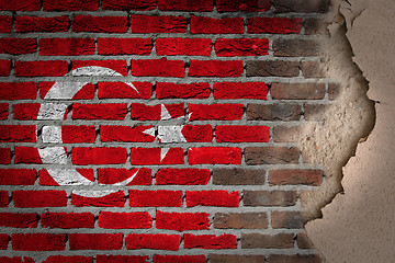 Image showing Dark brick wall with plaster - Turkey