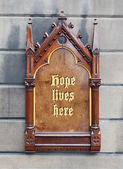 Image showing Decorative wooden sign - Hope lives here