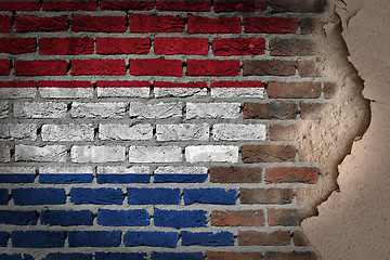 Image showing Dark brick wall with plaster - Netherlands