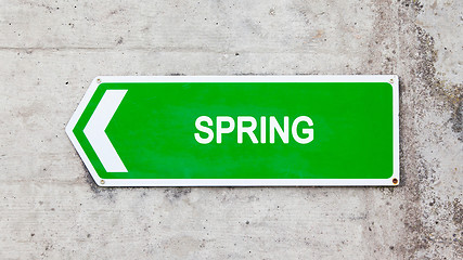 Image showing Green sign - Spring