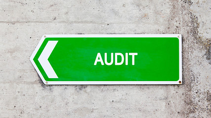 Image showing Green sign - Audit