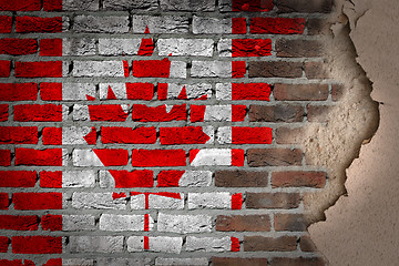 Image showing Dark brick wall with plaster - Canada