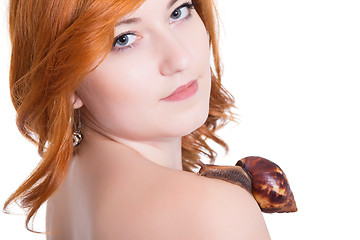 Image showing Portrait of young redhead woman