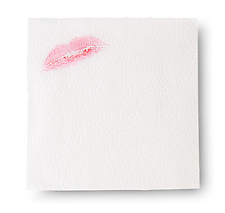 Image showing Paper Napkins With Lipstick