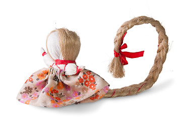 Image showing Russian traditional rag doll with tress