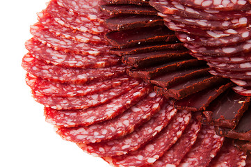 Image showing Sliced Basturma And Dried Sausages