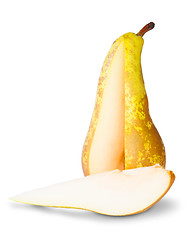 Image showing Yellow Pear With Cut Out Segment
