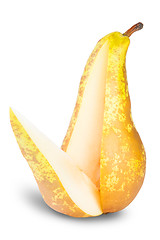 Image showing Yellow Pear With Cut