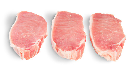 Image showing Three Pieces Of Raw Pork