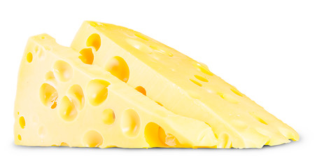 Image showing Two Pieces Of Cheese