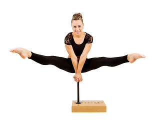 Image showing Young professional gymnast woman