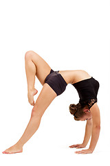 Image showing Young professional gymnast woman