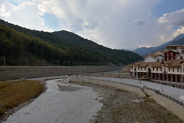 Image showing The embankment of Mzymta river along Gorki Gorod